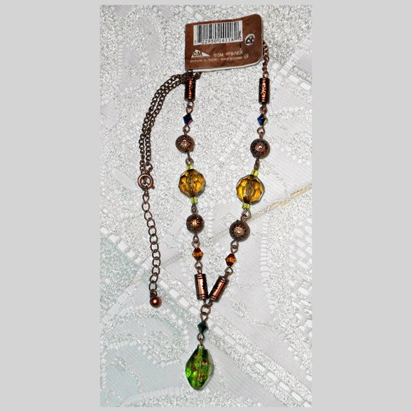 Antique Copper-Colored Beaded Necklace NWT - Picture 6 of 6